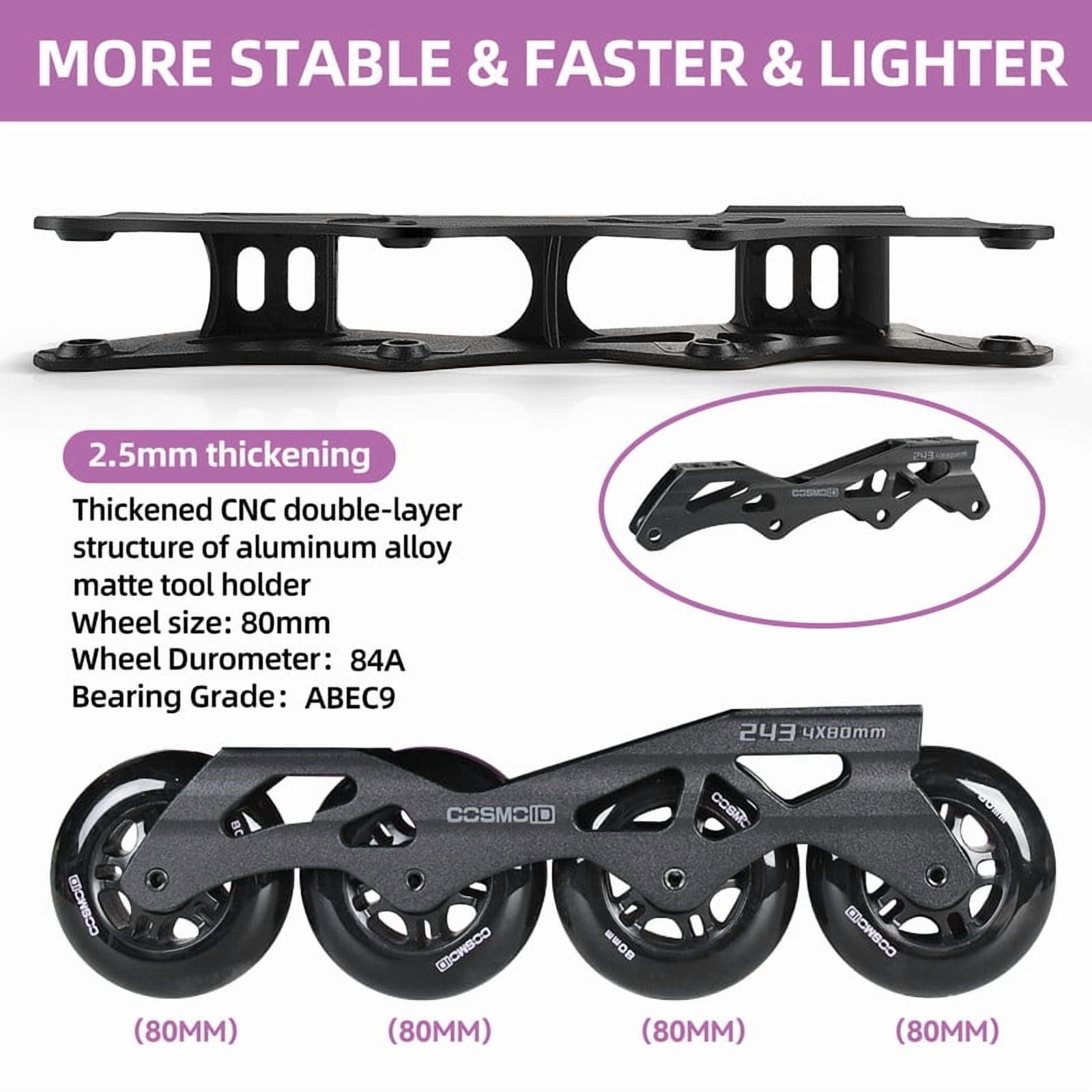 Professional Inline Skates for Women Men, COSMOID Roller Blades Adult Male Female, Size 5-13，Professional Fitness Roller Skates Blades for Unisex