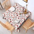 thumbnail image 2 of White Cow Strawberry Heart Pattern Square Tablecloth,Waterproof Square Table Cover,Wipeable Spillproof Washable Table Cover for Home Kitchen Party Decor 52"x52"(132x132cm), 2 of 6