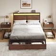 thumbnail image 2 of Cama Queen FABATO Cabecera Cajones Luces Led Usb, 2 of 10
