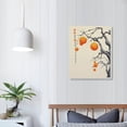 thumbnail image 3 of Nawypu  Framed Canvas Print Wall Art Watercolor Chinese Style Persimmon &amp; Red Sun Nature Wilderness Illustrations Modern Art Rustic Colorful Pastel for Living Room, Bedroom, 16x20 inch, 3 of 4