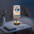 thumbnail image 6 of Touch Control Table Lamp with LED Bulb Bedside Lamp for Bedroom Living Room Summer Travel Stamps, 6 of 8