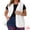 White, variant on DARING DIVA Women's Plus Size Sleeveless Button Down Denim Waistcoat Vest 4X White