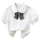 thumbnail image 1 of Odeerbi Camisa de Vestido de Algodón de Las Niñas Flor Bordado de Manga Corta Uniforme de La Escuela Con Bolsillo, 1 of 9