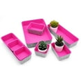 thumbnail image 6 of Welaxy desk drawer organizers tray dividers felt storage bin sturdy soft for office suppliers entryway catchall key holder makeup crafts pens decluttering 8-piece gift solution for mom(‎hot pink), 6 of 7