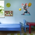 thumbnail image 3 of Watercolor Cartoon playing Tennis Animal Wall Art Sticker Designs Vinyl Stickers For Home House Walls Rooms Windows Bedroom Decoration Size (20x20 inch), 3 of 3