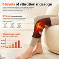 thumbnail image 3 of Knee Massager with Heat, Plug-in Knee Heating Pad, Heated Knee Brace with 3 Heating & Timing, 5 Vibration Modes, Adjustable Straps, 4 Motors, 79in Power Cord for Knee Care, 3 of 11