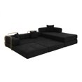 thumbnail image 5 of 108'' Modular Sectional Sofa, L-Shape Chaise Boneless Cloud Couch, Sponge Compression Fold-Out Sofa Bed with Removable Backrest, No Assembly,Black, 5 of 10