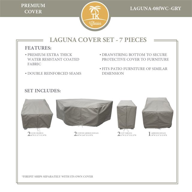 Housse de Protection LAGUNA-08f Sertie en Gris
