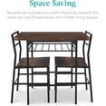 thumbnail image 3 of Songqin 3-Piece Modern Dining Set, Space Saving Dinette for Kitchen, Dining Room, Small Space w/Steel Frame, Built-in Storage Rack - Dark Brown/Black, 3 of 14