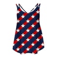 thumbnail image 5 of SOOMLON Patriotic Womens Casual Tops Tank Tops Eyelet Spaghetti Strap Distressed American Flag Shirts Crew Neck Independence Day Tops Sleeveless Boho T-Shirt Baggy Tee Blouse Clothes, 5 of 7