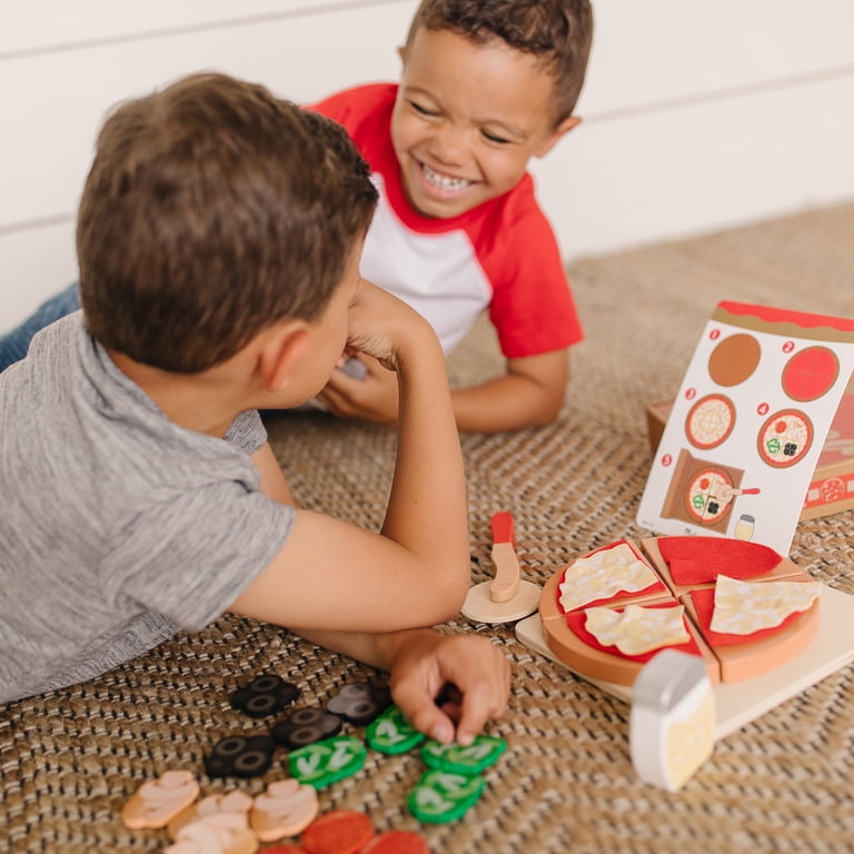 Melissa & Doug Wooden Felt Pizza Play Set, 41 Pieces, Toddler