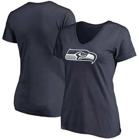 Seattle Seahawks NFL Pro Line Women's Primary Logo V-Neck T-Shirt - College
