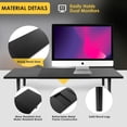 thumbnail image 4 of Dual-Monitor-Stand-Riser-For-Desk Adjustable Length 32-40 Inch，Large Desktop Computer Monitor Riser For 2 Screens，Desk Shelf Organizer Riser Stand For Computer/Laptop/PC/Printer/TV Black, 4 of 4