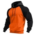 thumbnail image 3 of Fabrcox Men Hoodie Fleece Raglan Oversized Mens Hooded Sweatshirt Color Block Fall Winter Warm Athletic Long Sleeve Pullover for Men with Kangaroo Pocket S, 3 of 5