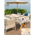 thumbnail image 6 of 52x70 Inch Outdoor Tablecloth with Umbrella Hole Zipper Rectangle Retro Spring Floral Rectangular Tablecloths Outside Waterproof Botanical Flowers Summer Patio Table Cloth Cover for Picnic Party, 6 of 8