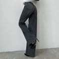 thumbnail image 4 of LSLJS Women's High Waist All Straight Leg Wide Leg Pants Jeans Womens Work Pants, 4 of 7
