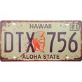 thumbnail image 1 of Pintura Hojalata Rectangular Placa Matrícula 30x15cm Serie Hawaii DTX 756 Still Life, 1 of 9