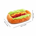 thumbnail image 2 of Hot Dog Dog Bed, Detachable and Washable Hot Dog Bed for Dachshund, Soft Plush Pet Bed with Non-Slip Bottom, Cozy Indoor Nest for Cats and Dogs, 2 of 5