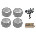 thumbnail image 1 of 4PC Beaded Napkin Ring With Craft Box Silver, 1 of 5