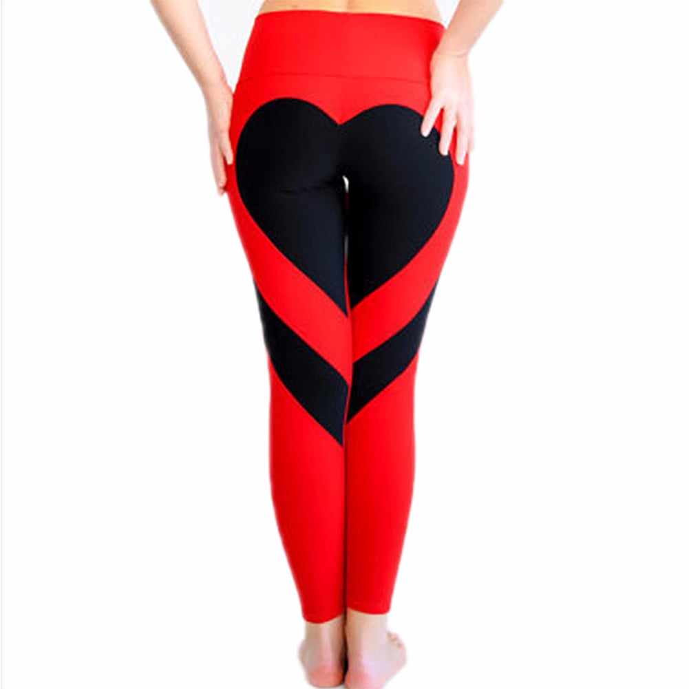 Fittoo FITTOO Women Heart Shape Yoga Pants Butt Patchwork Leggings