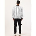 thumbnail image 4 of Chaqueta universitaria para hombre, fiesta de Halloween, disco, brillante, brillante, lentejuelas, chaqueta de bombardero Plata S, 4 of 7