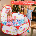 thumbnail image 4 of Willingheart Kids Ball Pit Large Pop Up Childrens Ball Pits Tent for Toddlers Playhouse Baby Crawl Playpen with Basketball Hoop, 4 Ft/120CM, Balls Not Included(Red Dot), 4 of 10