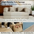 thumbnail image 4 of Sofa cama convertible con almohada cilíndrica, sofá de colchón plegable de corduro con marco de forma fija, sofá de pie para salón y dormitorio (beige), 4 of 5