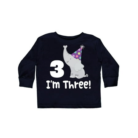 

Inktastic 3rd Birthday Zoo Elephant Childs Gift Toddler Boy or Toddler Girl Long Sleeve T-Shirt