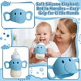 thumbnail image 2 of Baby Bottle Handle Accessory, Soft Silicone Grip Handle Replacement for Infant Feeding Bottles, Ergonomic Easy Hold Trainer Handle for Toddlers and Babies, Safe and Flexible Grip Attachment, Blue, 2 of 6