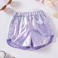 thumbnail image 2 of Girls Summer Shorts Playful Athletic with Elastic Waist for Toddlers and Kids Purple 2 Years-3 Years, 2 of 7