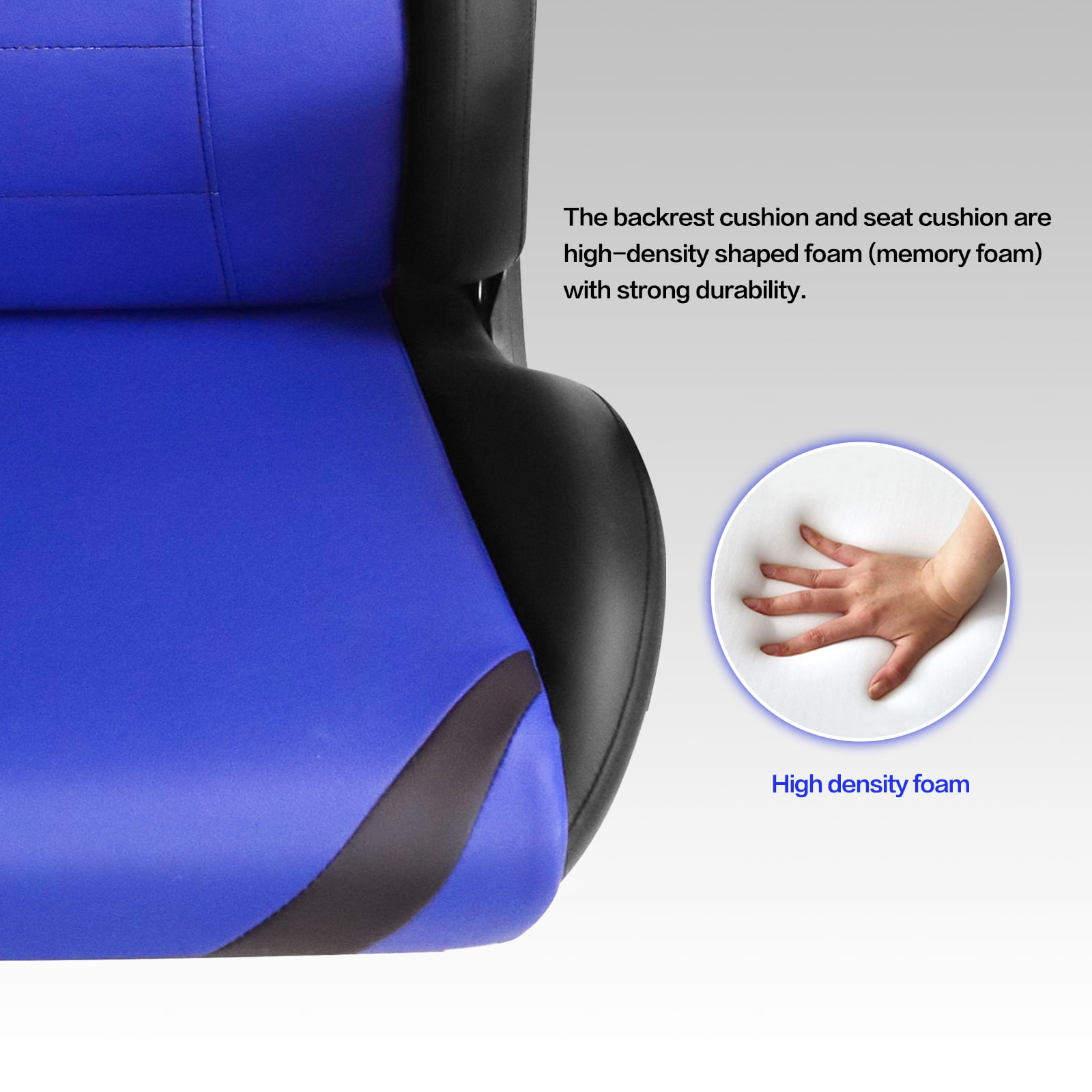 Ergonomic Gaming Chairs for Adults with High-Density Memory Foam | Swivel Comfortable Office Chair, Big and Tall Video Game Chair, High Back Computer Chair for Home, Office, Blue Black