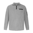 thumbnail image 6 of PuLe Mens Henley Men's 3/4 Zipper Long Sleeved Top With Arm Zipper Men's Striped Long Sleeved Sports Top Solid Color Long Sleeved Stand Up Collar Top/shirt, 6 of 6