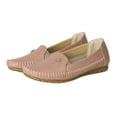 thumbnail image 6 of Women's Comfortable Loafers Casual Wide Toe Box Non Slip Driving Flats Soft Leather Slip On Walking Shoes Pink Size 8, 6 of 8
