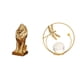 thumbnail image 1 of Figura de león de resina con bola de cristal y base estable, ideal para estantería, escritorio, oficina o hogar. Perfecta para regalar o decorar tu ca, 1 of 8