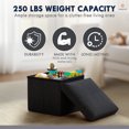 thumbnail image 6 of Ornavo Home 2 Pack Small Storage Ottoman Foldable Collapsible Cube Square Linen Ottoman Foot Rest Stool Seat, for Living Room, Bedroom, Home Office, Dorm - 12 x 12 x 12, Black, 6 of 7