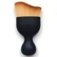 thumbnail image 1 of RN BEAUTY Brocha para polvos y base, brocha Kabuki, crema líquida, brochas de maquillaje, brocha para licuadora facial, herramientas cosméticas multifunción en forma de S, marrón, 1 of 5