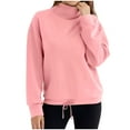 thumbnail image 2 of YYDGH Women Oversized Turtleneck Sweatshirt Fleece Long Sleeve Trendy Casual Drop Shoulder Fall Pullover Workout Warm Tops, 2 of 8