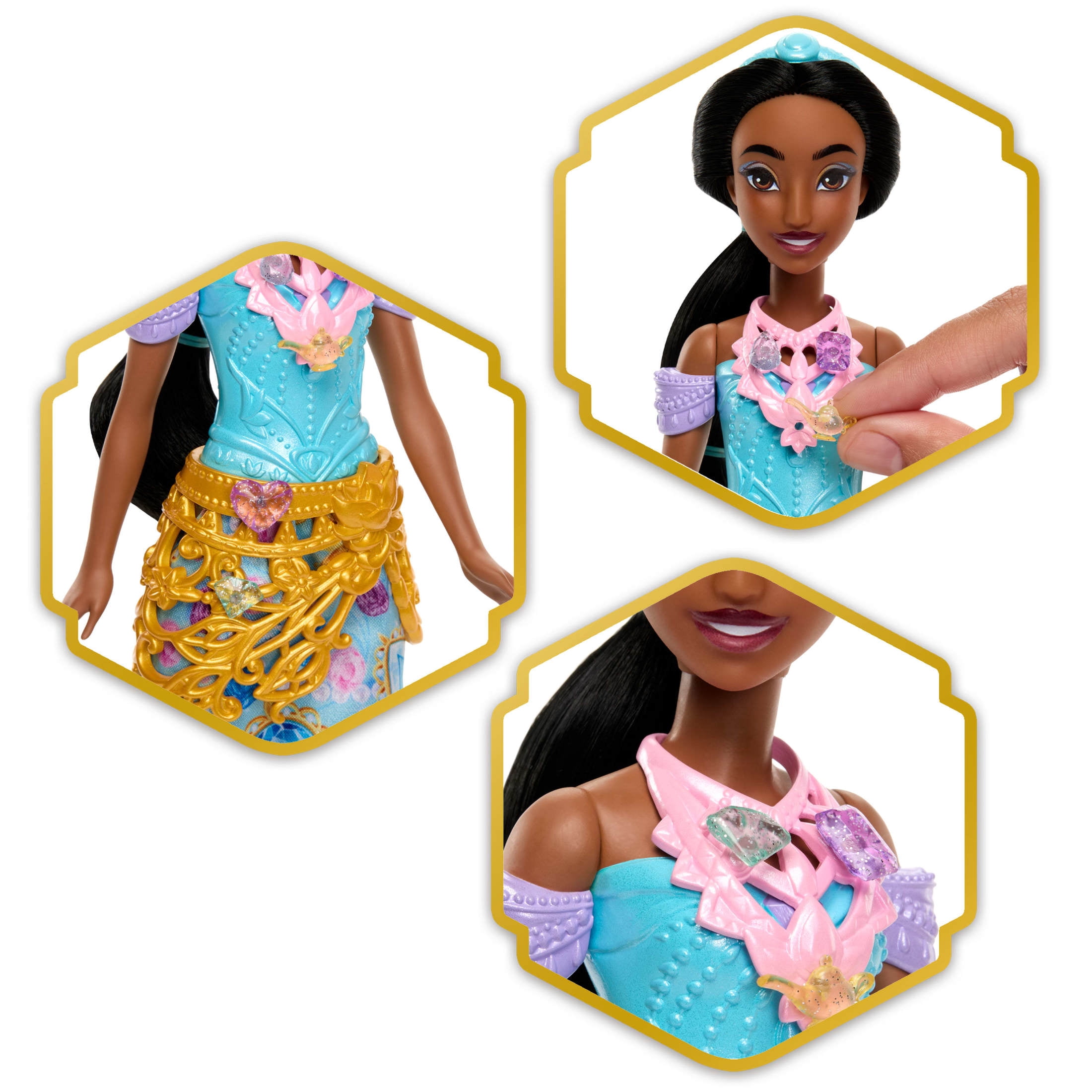 Disney Princess Jewel Reveal Jasmine Fashion Doll w/ 8 Surprises Including Gem Box & 10 Accessories