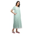 thumbnail image 2 of Moomaya Printed Sleepwear Cotton Ruffled Border Womens Maxi Nightdress, 2 of 6