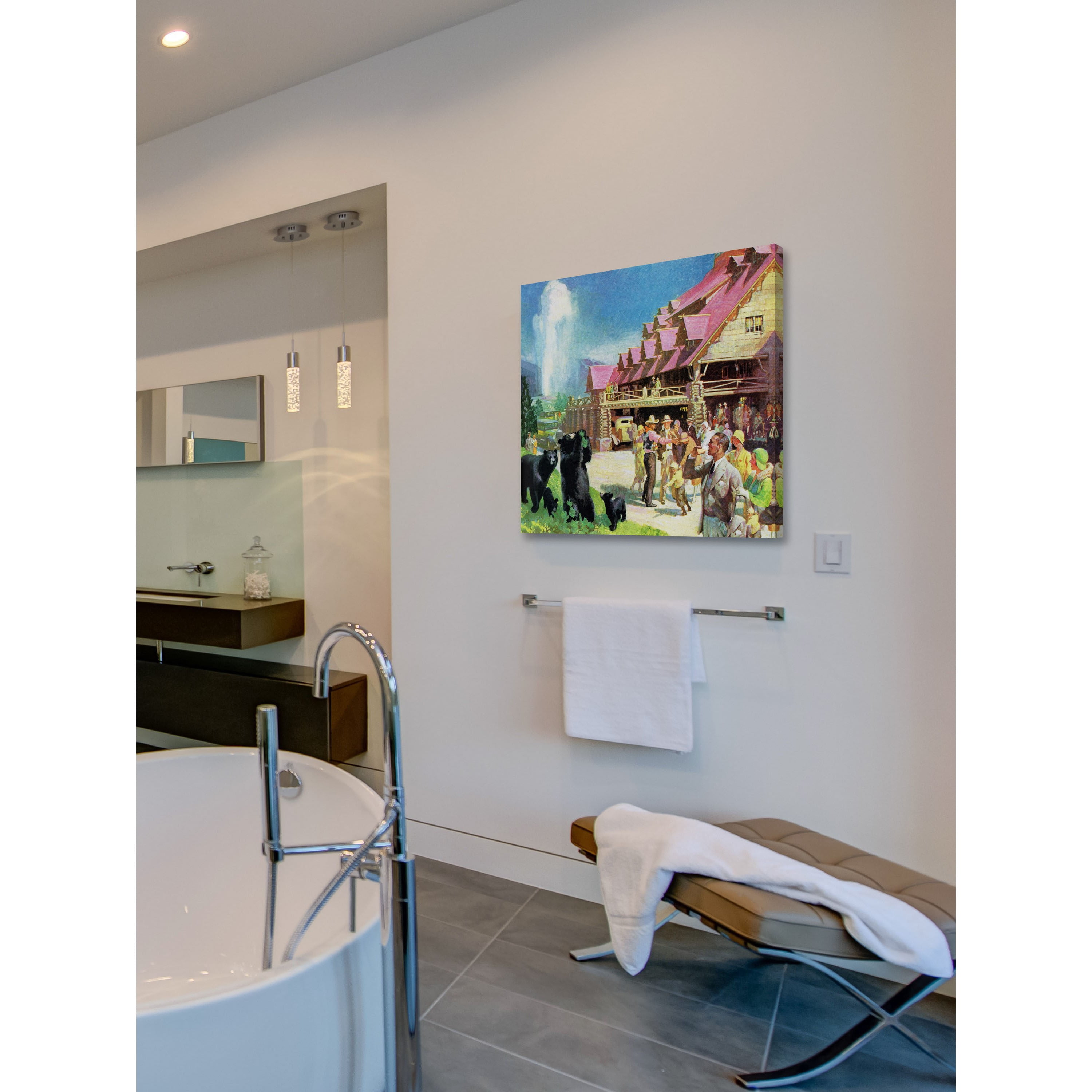 Marmont Hill - "Yellowstone Inn" Painting Print on Wrapped Canvas