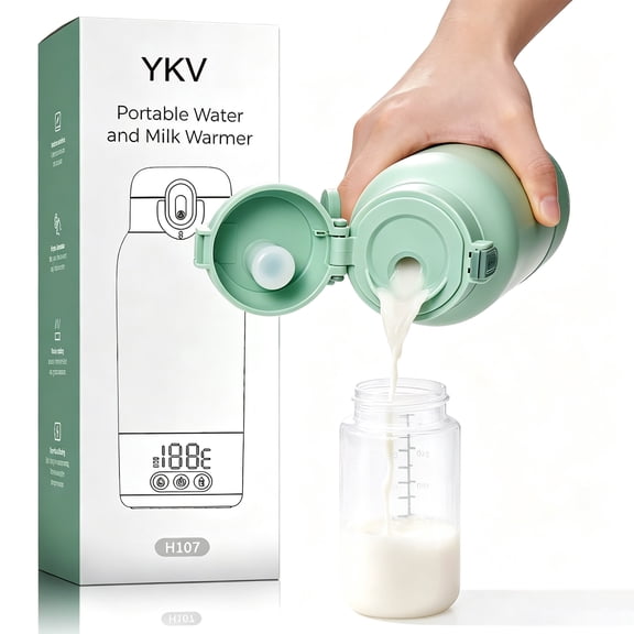 Portable Bottle Warmer for Travel – Dual Heating Modes for Breast Milk & Water, Portable Milk Warmer with Fast Heating & Long Battery Life, 17 Ounces Large Capacity to Meet Your All-Day Needs