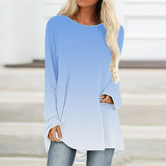 Azrian Women's Fashion Hoodies & Sweatshirts,Women's Printed T-shirt Long Sleeves Blouse Round Neck Casual Tops