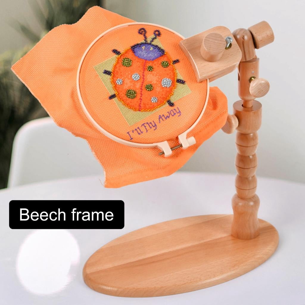 Adjustable Rotated Embroidery Hoop Holder Wood Stitching Frame Stand Handfree Needlework Stand Embroidery Frame Stand
