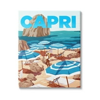 Stupell Industries Capri Italian Summer Beach Island Graphic Art Gallery Wrapped Canvas Print Wall Art, Design by Ziwei Li