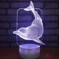 thumbnail image 2 of Dolphin 3D LED Optical Illusion Night Light,7 Color Change Touch Switch USB Powered Bedroom Decor Desk Lamp, 2 of 8