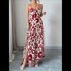 thumbnail image 5 of Mono de Pierna con Tirantes Pequeños y Estampado Retorcido Elegante para Mujer, y Verano 2025 Rojo L, 5 of 10