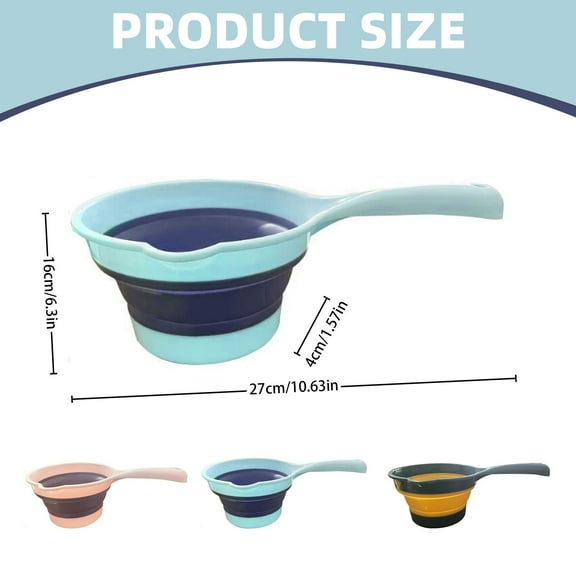 Clearance 1Pcs Folding Spoon Container Bath Handle Bailer Cups Fillers Holder Kitchen Water Funnel Bidet Smores Rinse Folding Bowl Foldable Tabo Laddle Kitchen Thickened Plastic Water Spoon