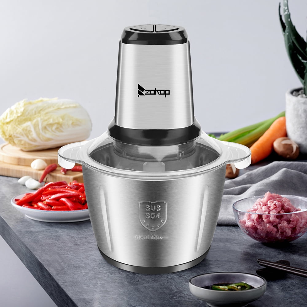 Bluethy Double Gear Electric Food Chopper Sharp Blade Stainless Steel  Grinding Vegetables Meat Grinder Kitchen Tools