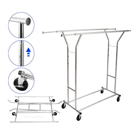 Zimtown Double Rail Garment Racks Clothes Racks Commercial ...