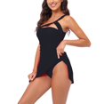 thumbnail image 4 of VBVC One Shoulder One Piece Swimsuit for Women Tummy Control Bathing Suits Suspender Swim Skirt, 4 of 6